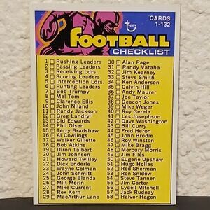1973 TOPPS FOOTBALL CHECKLIST 1-132 CARD #68 UNMARKED